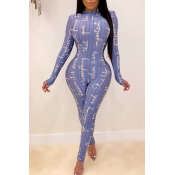 Lovely Chic Skinny Blue One-piece Jumpsuit
