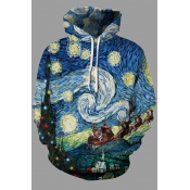 Lovely Chic Hooded Collar Printed Multicolor Plus 