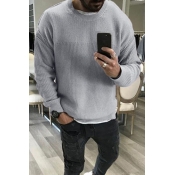 Lovely Casual Basic Grey Sweater