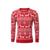 Lovely Christmas Day Printed Red Sweater