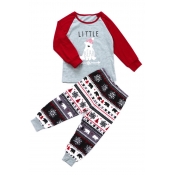 Lovely Family Printed Red Boys Two-piece Pants Set