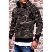 Lovely Casual Camouflage Printed Army Green Hoodie