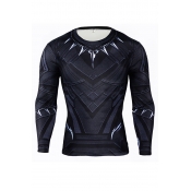 Lovely Casual O Neck Printed Black T-shirt