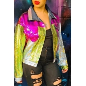 Lovely Leisure Patchwork Multicolor Coat