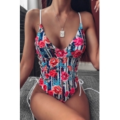 Lovely Print Multicolor One-piece Swimsuit