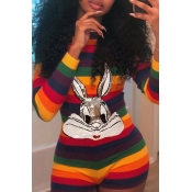 Lovely Casual Striped Multicolor One-piece Romper