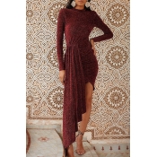 Lovely Casual Asymmetrical Red Floor Length Prom D