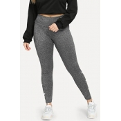 Lovely Casual Skinny Grey Plus Size Pants