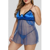 Lovely Sexy See-through Blue Babydolls