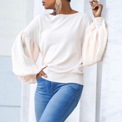 Lovely Casual O Neck Ruffle Design White Blouse