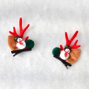 Lovely Christmas Day Antler Red Hairpin