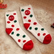 Lovely Christmas Day Dot Red Socks