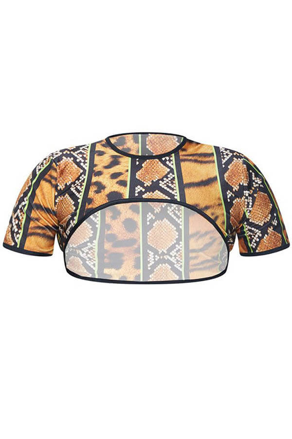 LW Plus Size Leopard High-Leg Bikini Top(Top Only)