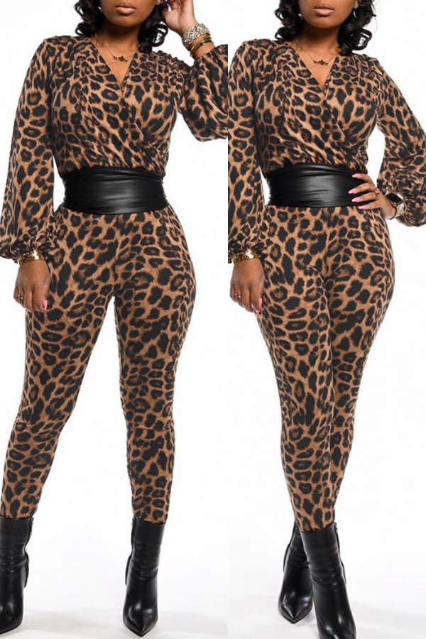 

Lovely Casual Leopard One-piece Jumpsuit