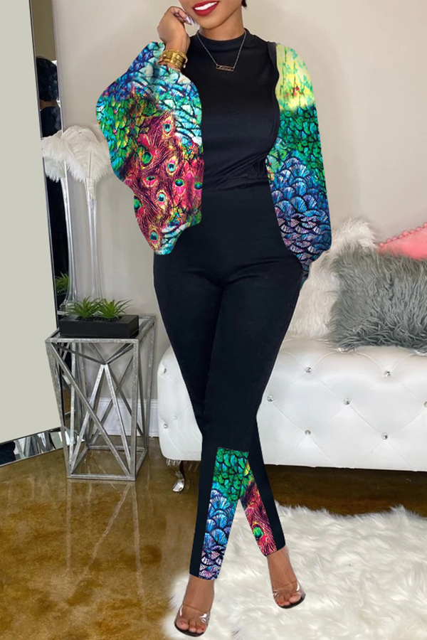 

Lovely Casual Print Green Two-piece Pants Set