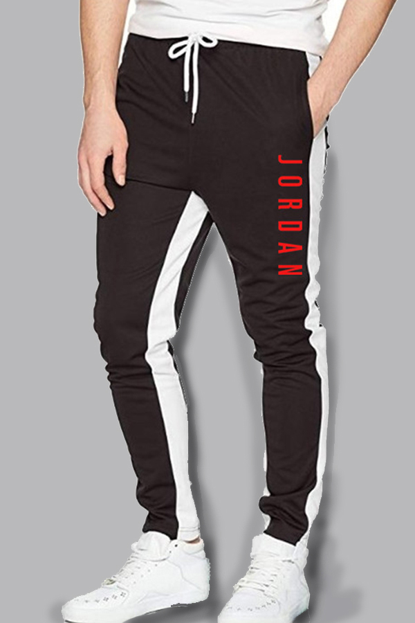 

Lovely Casual Patchwork Black Pants