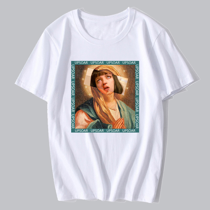 

Lovely Leisure Figure Print Basic White T-shirt