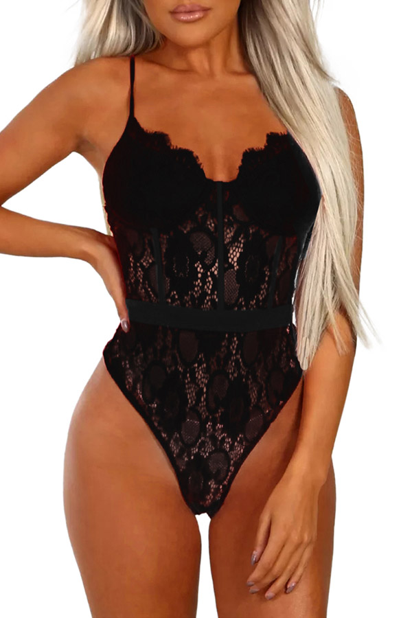 

Lovely Sexy Lace Black Teddies