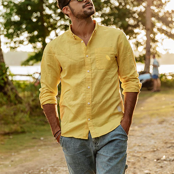 

Lovely Casual Basic Yellow Shirt