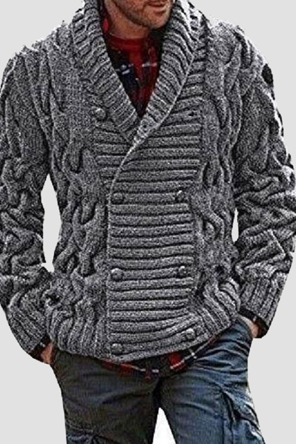

Lovely Casual Buttons Dark Grey Cardigan