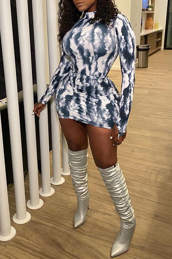

Lovely Casual Print Black Two-piece Skirt Set
