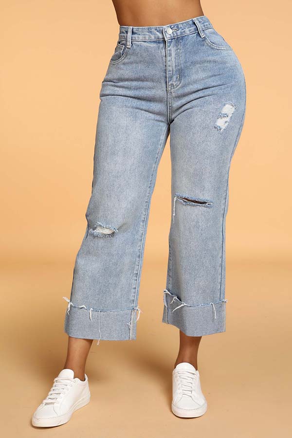 

Lovely Casual Loose Blue Jeans