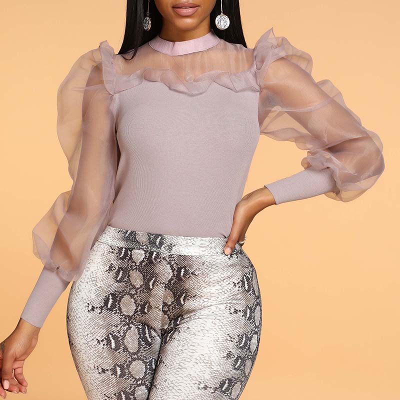 

Lovely Sweet Flounce Dusty Pink Blouse