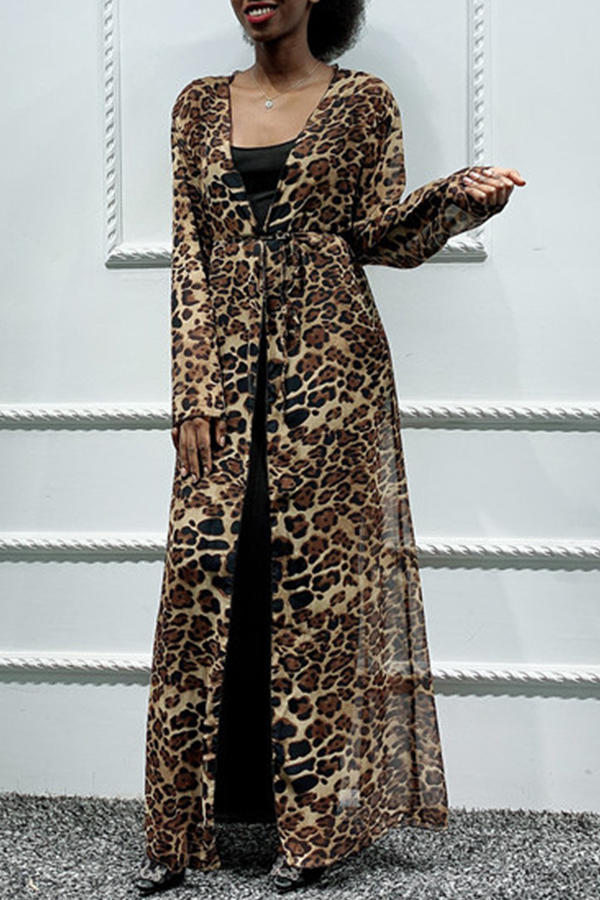 

Lovely Chic Leopard Print Long Coat