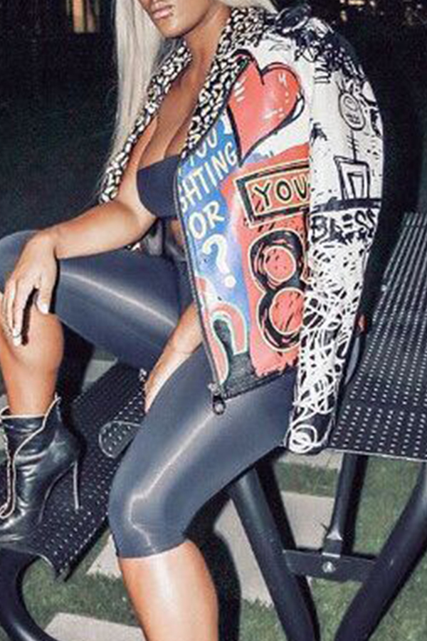 Lovely Street Print Multicolor Coat