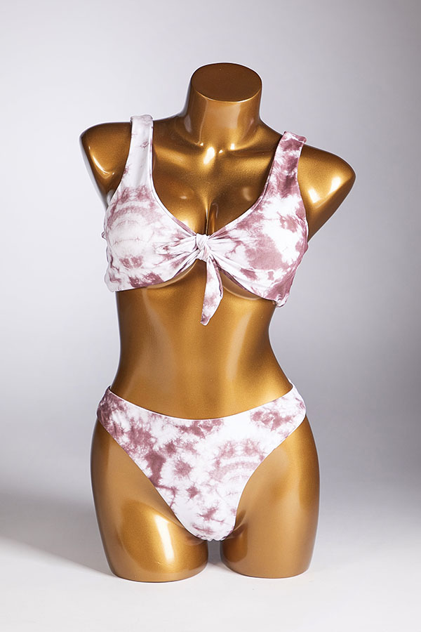 

Lovely Knot Design White Two-piece Swimsuit