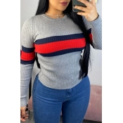 LW Casual Patchwork Grey Sweater