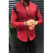 Lovely Trendy Patchwork Red Shirt
