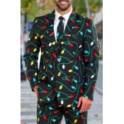 Lovely Christmas Day Print Black Formal Wear