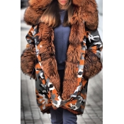 Lovely Casual Patchwork Croci Parka Coat