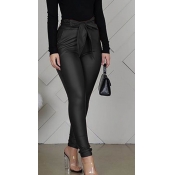 Lovely Trendy Drawstring Black Pants
