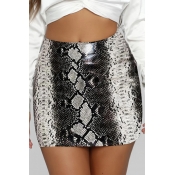 Lovely Trendy Print Black Mini Skirt