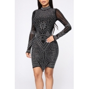 Lovely Party See-through Black Mini Dress