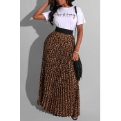 Lovely Street Leopard Print White Two-piece Skirt 