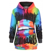 Lovely Casual Print Multicolor Hoodie