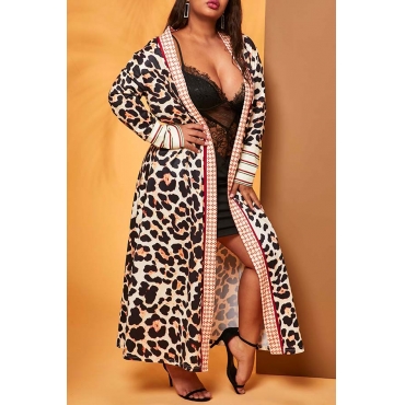 Lovely Casual Leopard Plus Size Cardigan