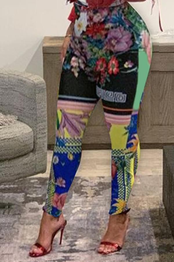 

Lovely Chic Print Multicolor Pants, Multi