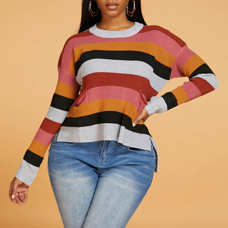 Lovely Leisure Striped Multicolor Sweater