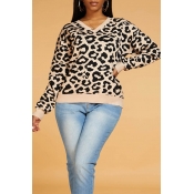 Lovely Chic V Neck Leopard Sweater