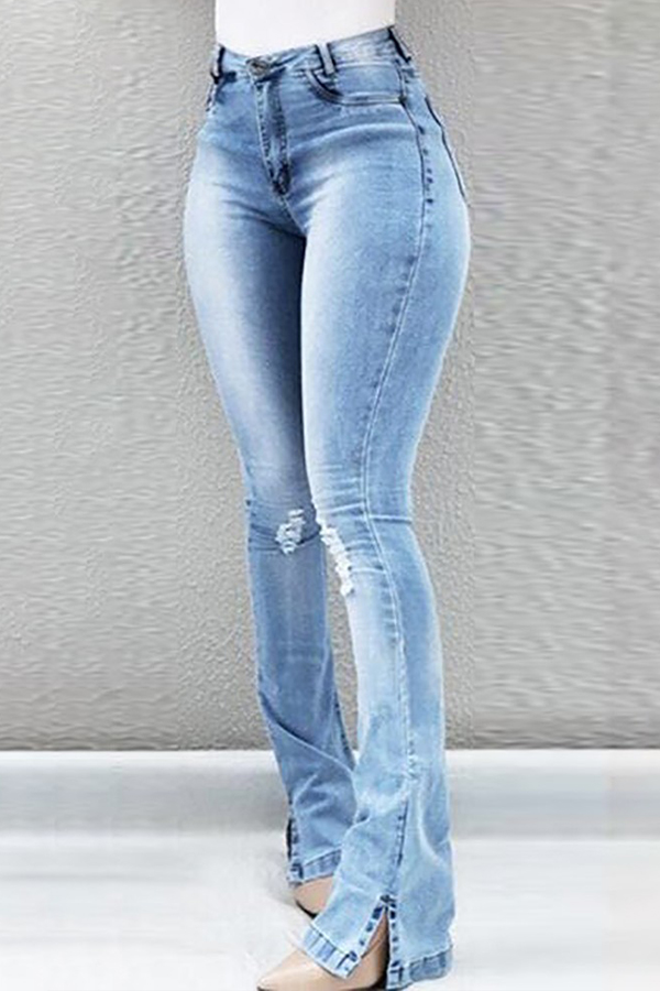 

Lovely Chic Skinny Baby Blue Jeans