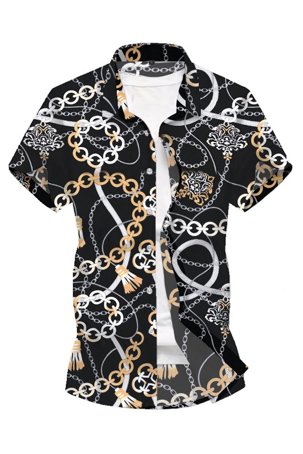 

Lovely Bohemian Print Black Shirt