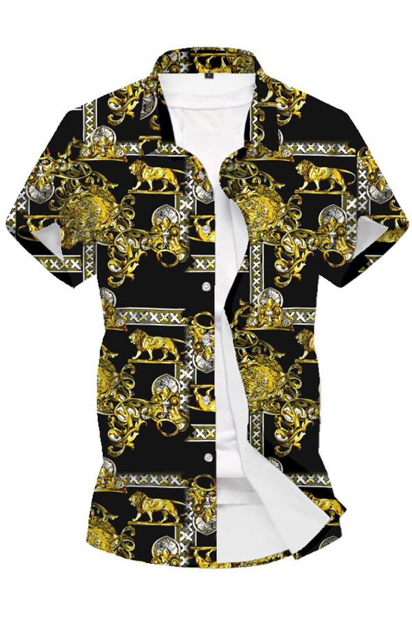 

Lovely Chic Print Black Shirt