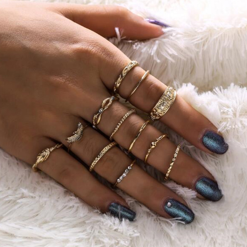 

Lovely Chic Make Old 12-piece Gold Ring