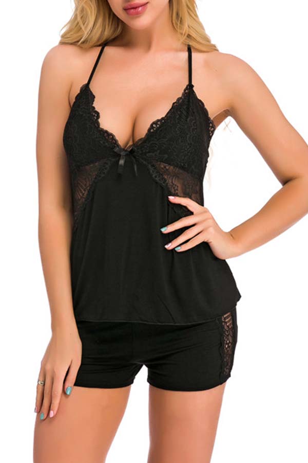 

Lovely Sexy Hollow-out Black Babydolls