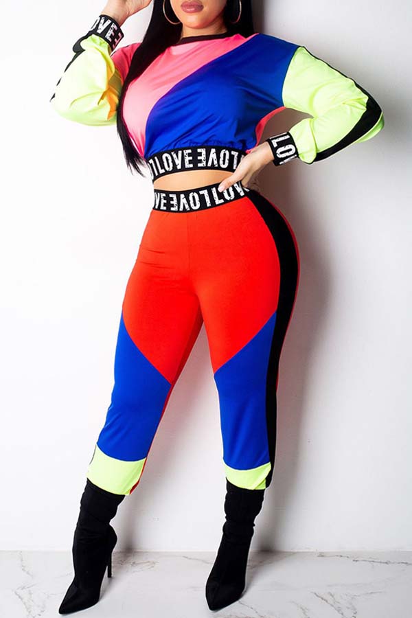 

Lovely Bohemian Patchwork Multicolor Two-piece Pants Set, Multi