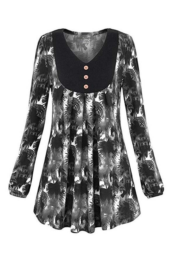 

Lovely Casual Print Black Plus Size T-shirt
